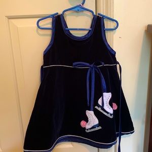Blue velvet ice skate dress